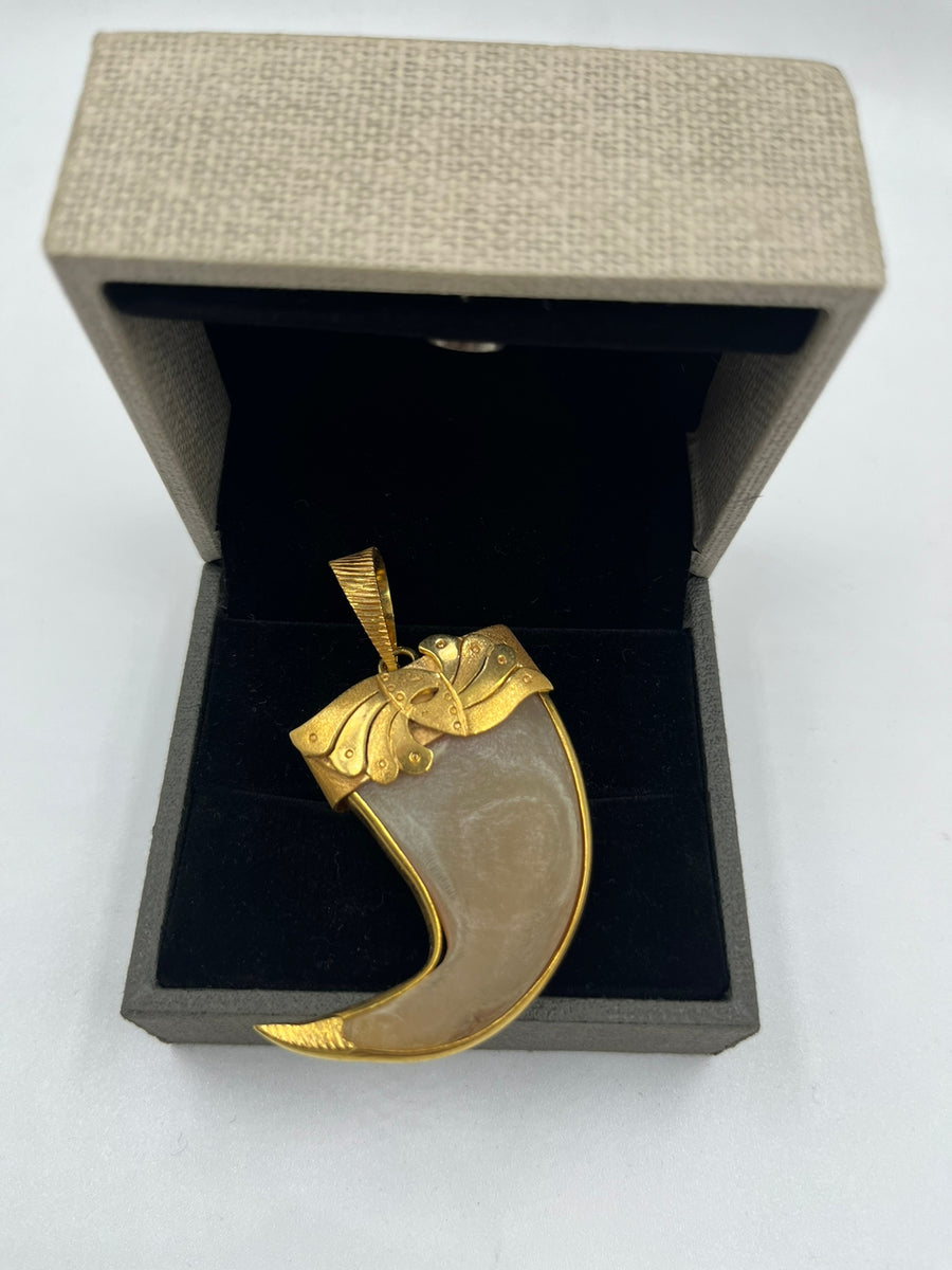 Lion Wagh Nakh Pendant 24k Gold Mens Tiger Nail Pendant Wagh Nakh