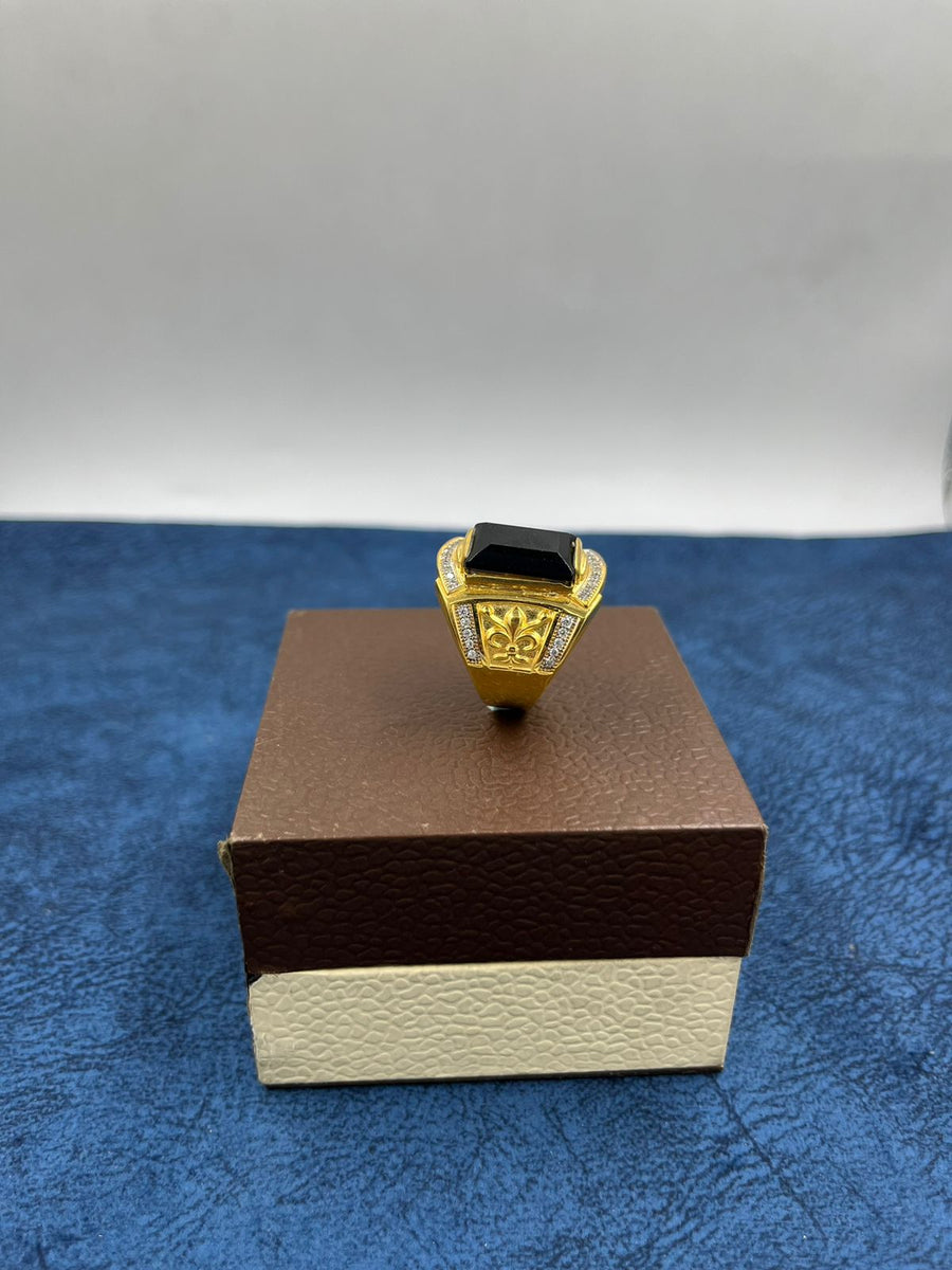 GRAM GOLD FORMING BLACK DIAMOND RING FOR MEN DESIGN A-445