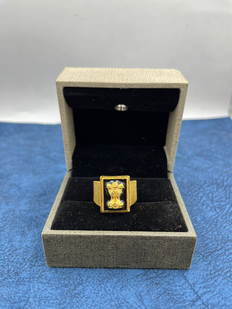 GRAM GOLD FORMING MUDRA RING FOR MEN DESIGN A-495