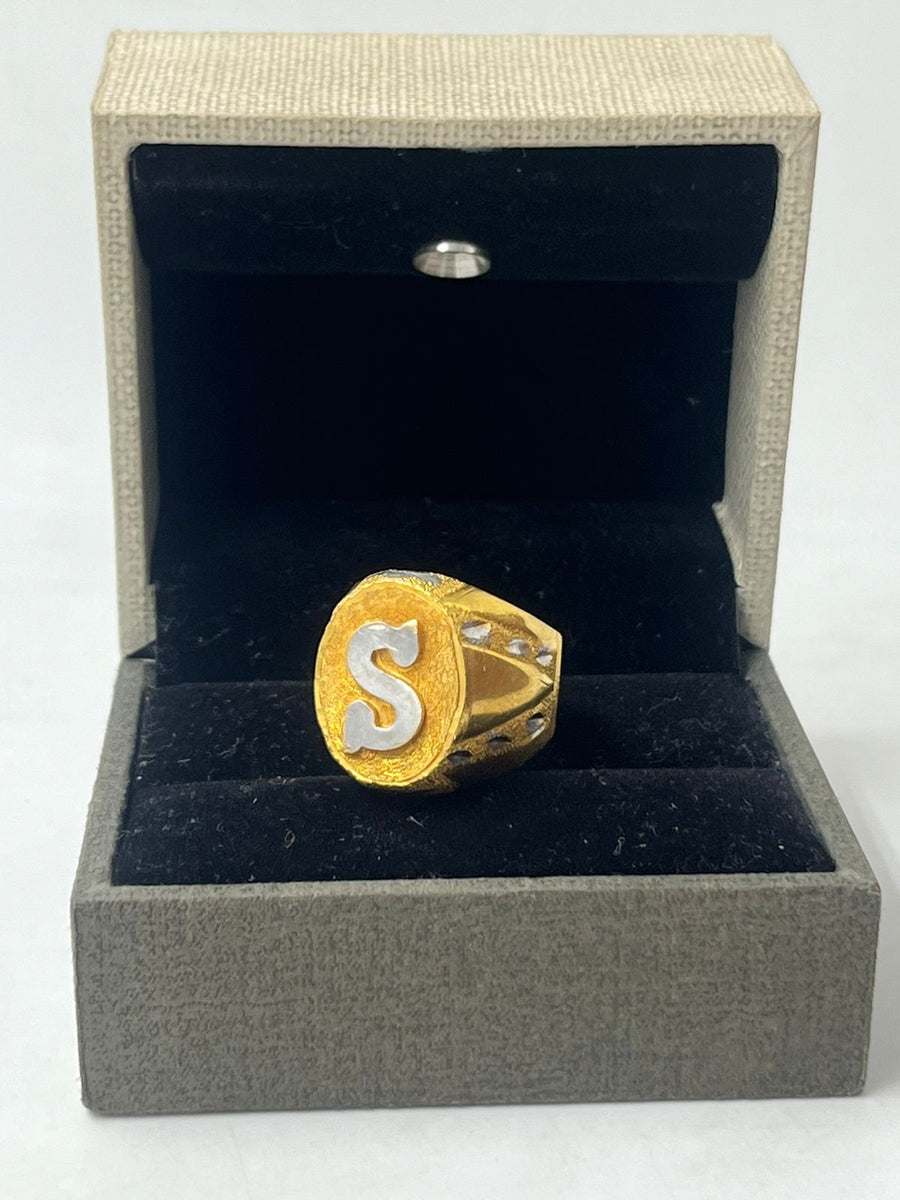 GRAM GOLD S LETTER RING FOR MEN DESIGN A-711