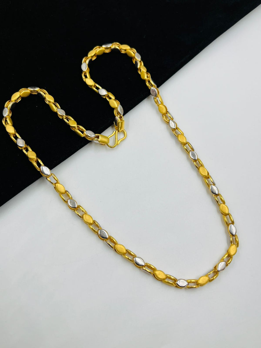 GRAM GOLD OVAL SHAPE CHAIN FOR MEN DESIGN A-683 – Radhe Imitation
