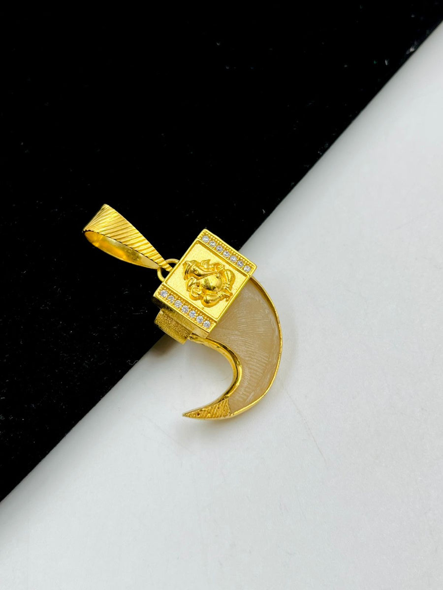 GRAM GOLD GANPATI BAPPA NAIL PENDANT FOR MEN DESIGN A-5