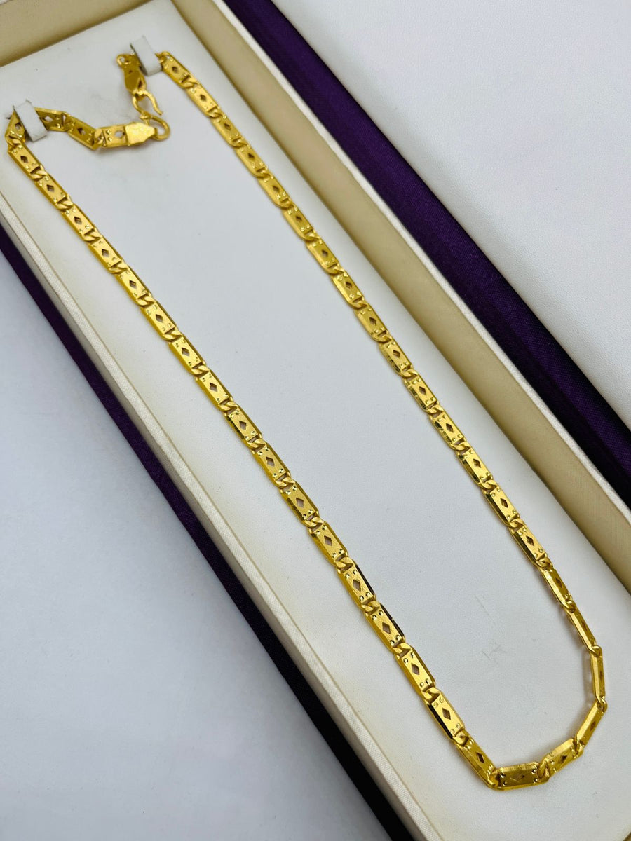 GRAM GOLD NAWABI BISCUIT CHAIN FOR MEN DESIGN A-661 – Radhe