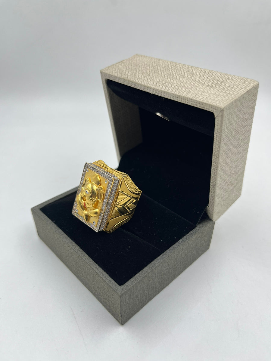 Plated Ring Heavy Gold Ring For Men Ganpati Heavy Gold Ring Design For Male  GRAM GOLD PLATING GANPATI