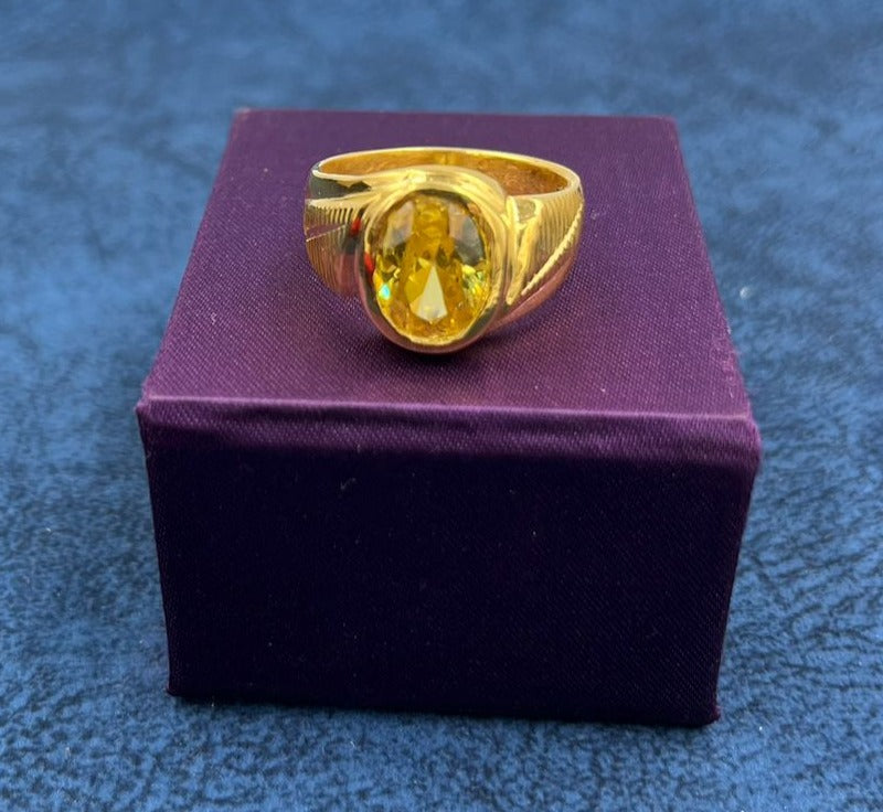 Yellow Sapphire Ring (पुखराज रत्न अंगूठियाँ) | Buy Certified Ring | Yellow  sapphire rings, Stylish rings, Colored stone rings