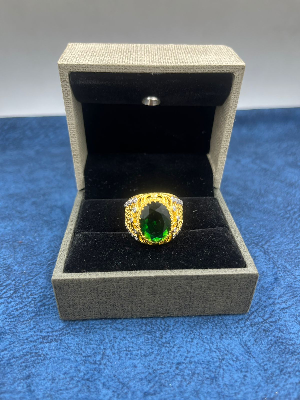 Green Fairy Gold Ring - ₹19,470 Pearlkraft Designer Collection