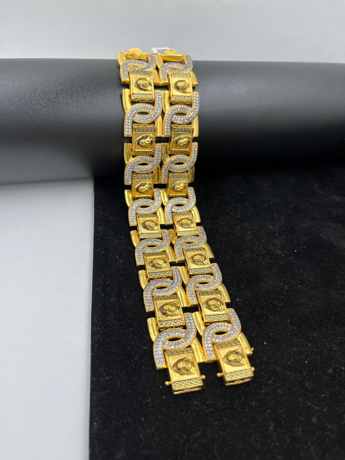 1 Gram Gold - 2 Line Nawabi Best Quality Gold Plated Bracelet for Men -  Style B724 – Soni Fashion®