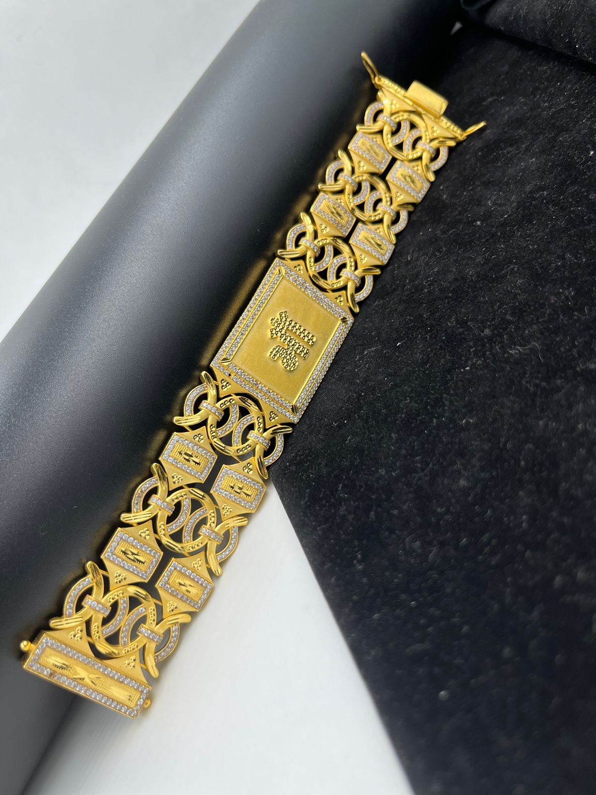 Classy Heavy Dubai Handmade Bangle Bracelet In 916 Solid 22Karat Multi-Tone  Gold | eBay