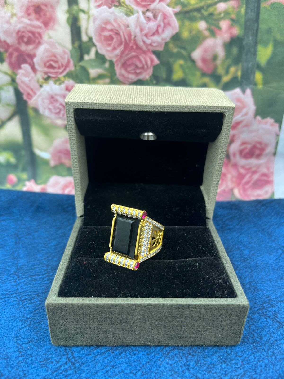1.53ct Princess Cut Fancy Black Diamond Engagement Ring