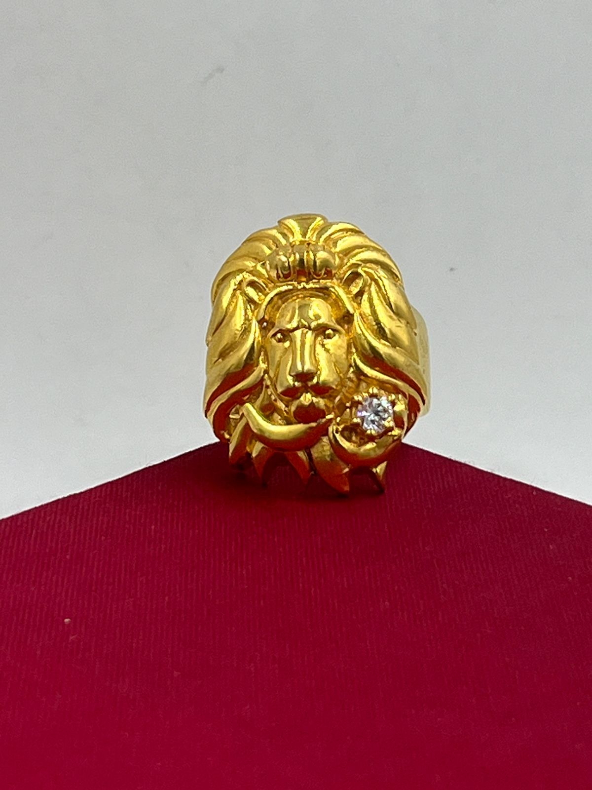 Yellow Stone With Diamond Fashionable Design Gold Plated Lion Ring For Men  - Style A992 – Soni Fashion®