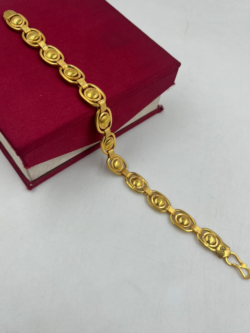 1 Gram Gold Forming Round with Diamond Sophisticated Design Bracelet -  Style C024 – Soni Fashion®