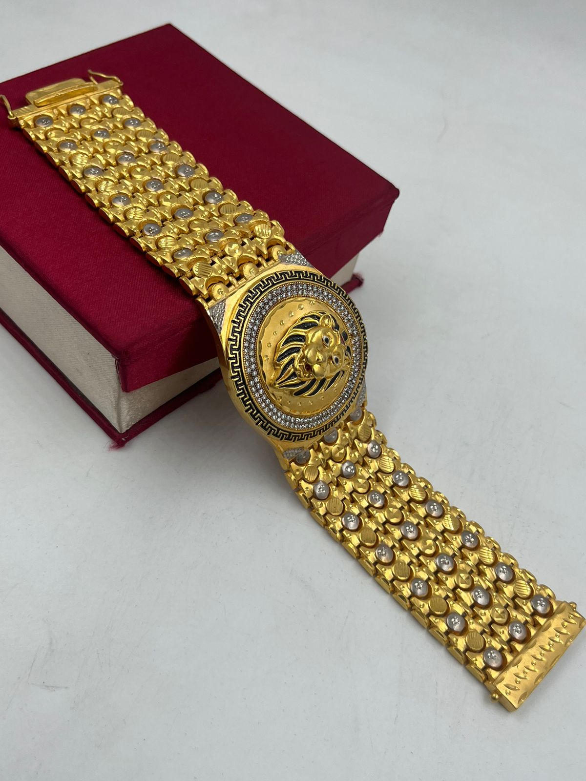 1 GRAM GOLD JAGUAR DIAMOND BRACELET FOR MEN DESIGN A-244 – Radhe Imitation