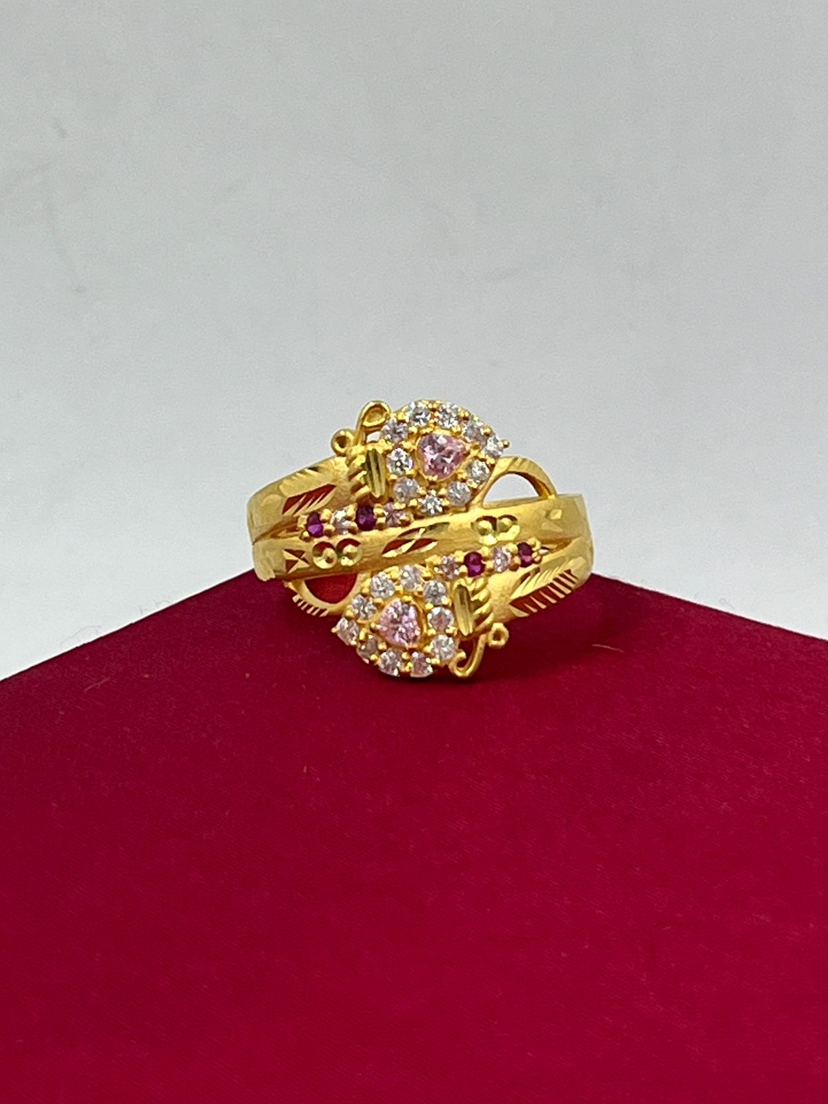Buy Casting Gold Ring Design White Stone Leaf Model Ladies Imitation Fancy  Ring Buy Online