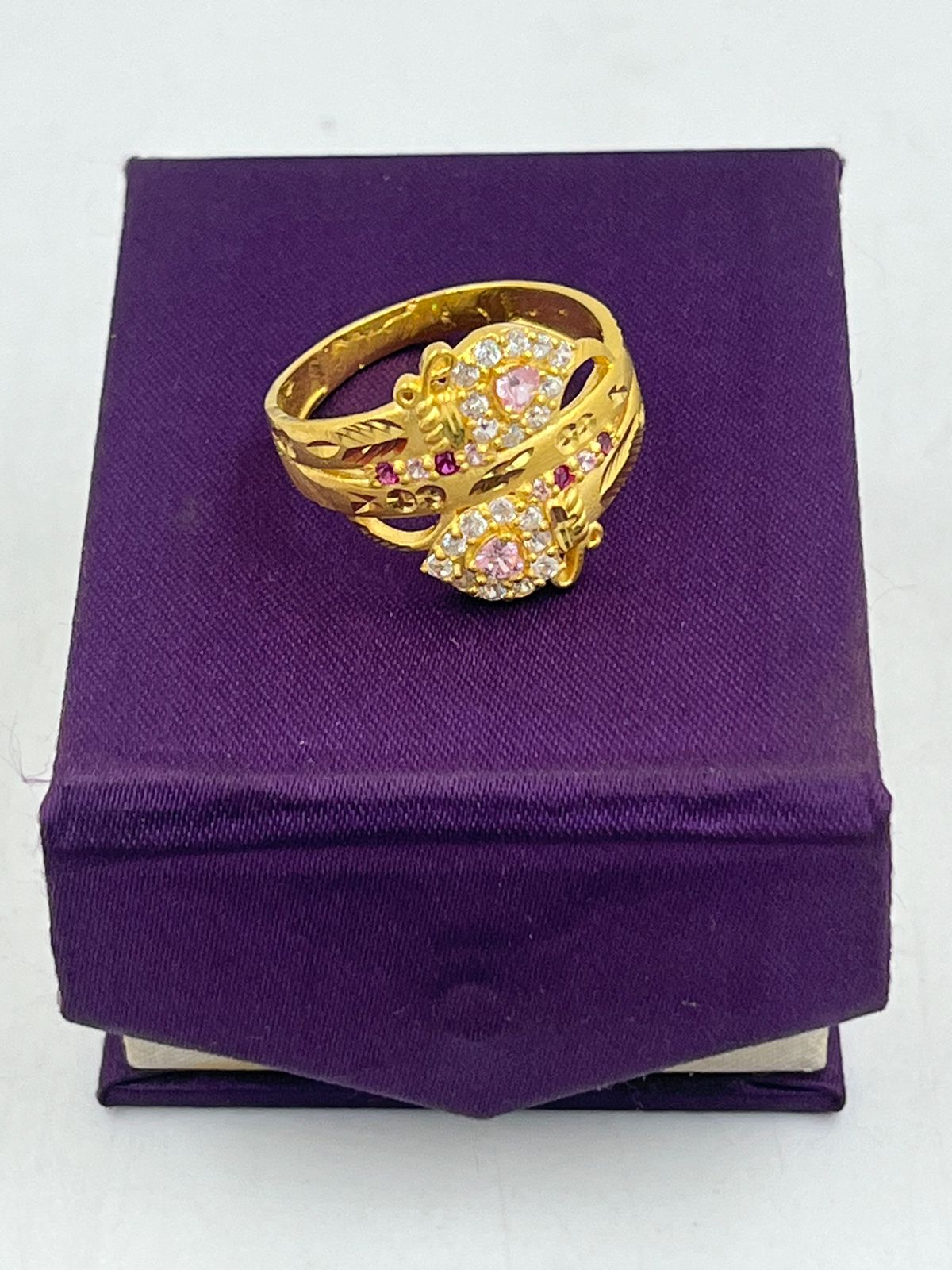 14k Light Weight Ruby Diamond Ring For Gift Purpose - Gleam Jewels