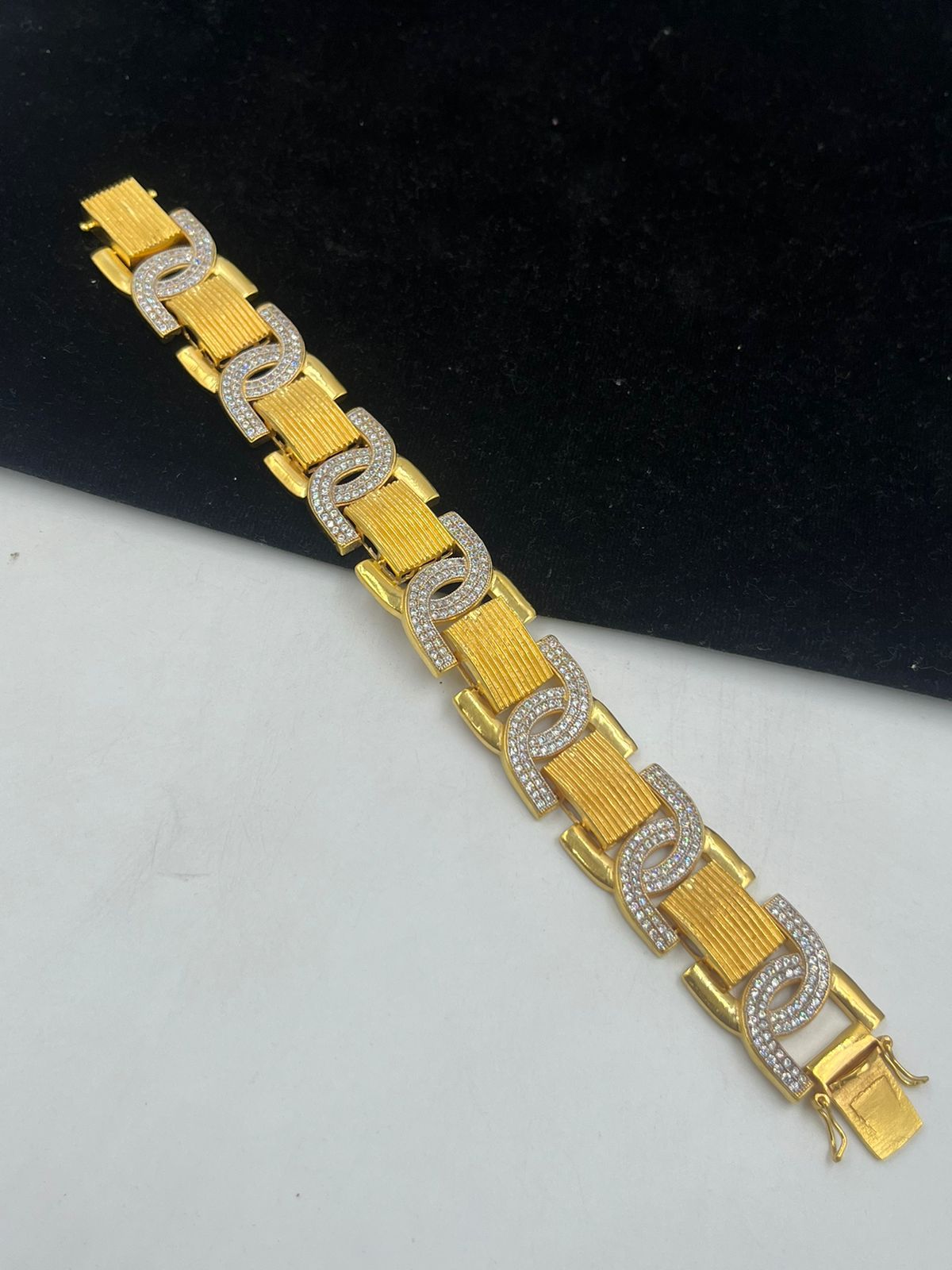 Slider Bracelets Crystals and Pearls Latest One Gram Gold Jewellery Designs  B24855