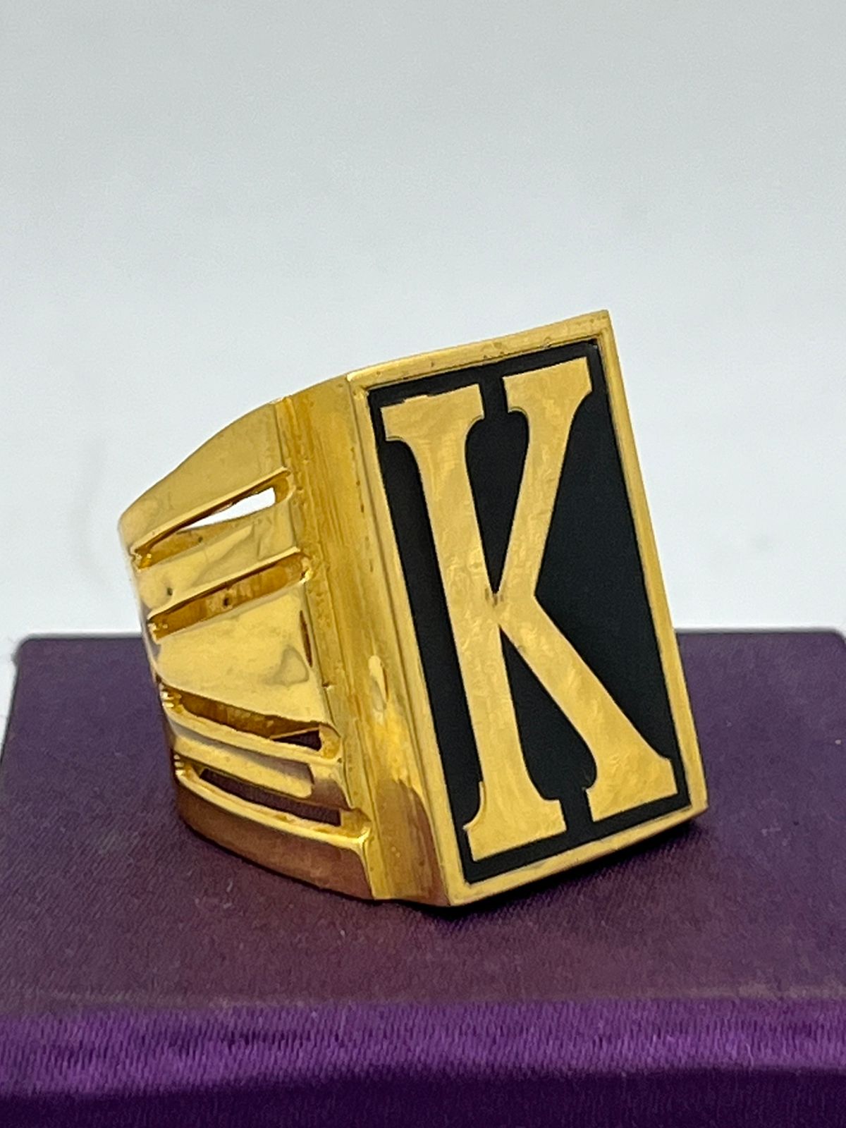 Buy Kanak Jewels Valentine Gift Initial Letter K ring for Girls stylish  design gold plated ring at Amazon.in