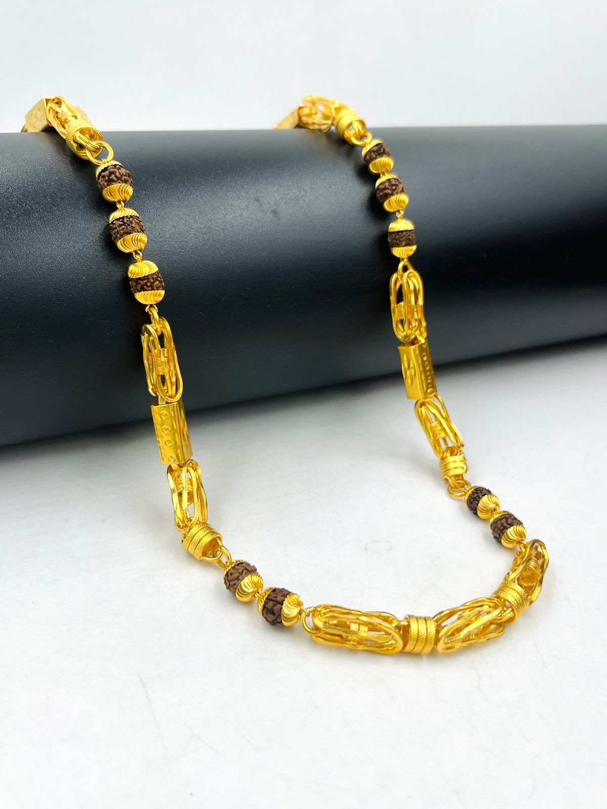 Gold Chain With Rudraksha Designs For Men