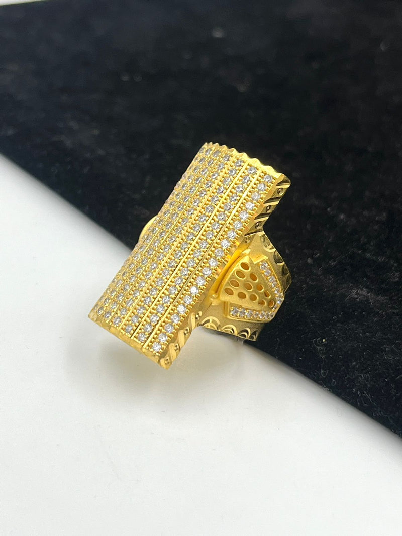 GRAM GOLD FORMING BIG SIZE FULLY DIAMOND RING FOR MEN DESIGN A-839