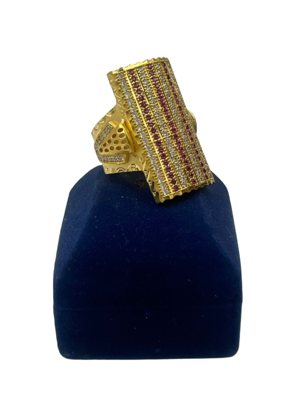 22K Gold 'Adjustable' Peacock Ring For Women With Color Stones - 235-GR8196  in 8.900 Grams