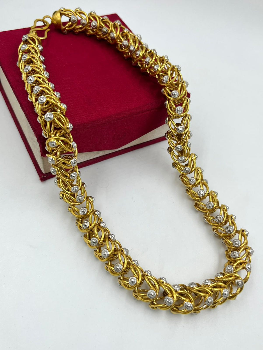 Gop Chain 1 GRAM GOLD FORMING FLOWER GOP CHAIN FOR MEN DESIGN A-624 – Radhe Imitation