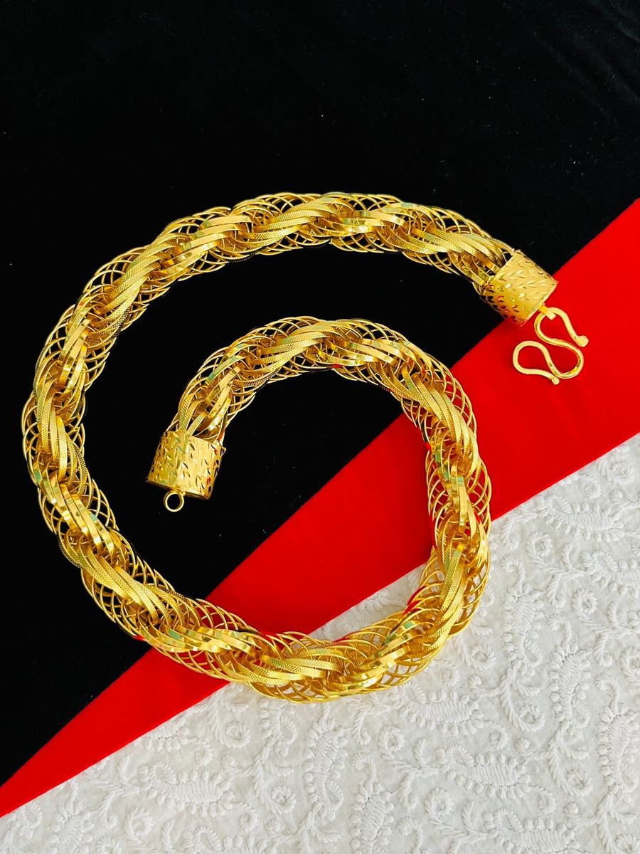 Gop Chain 1 GRAM GOLD GOP RASSA CHAIN FOR MEN DESIGN A-654 – Radhe Imitation