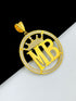 1 GRAM GOLD CROWN WITH MB NAME PENDANT FOR MEN DESIGN A-511