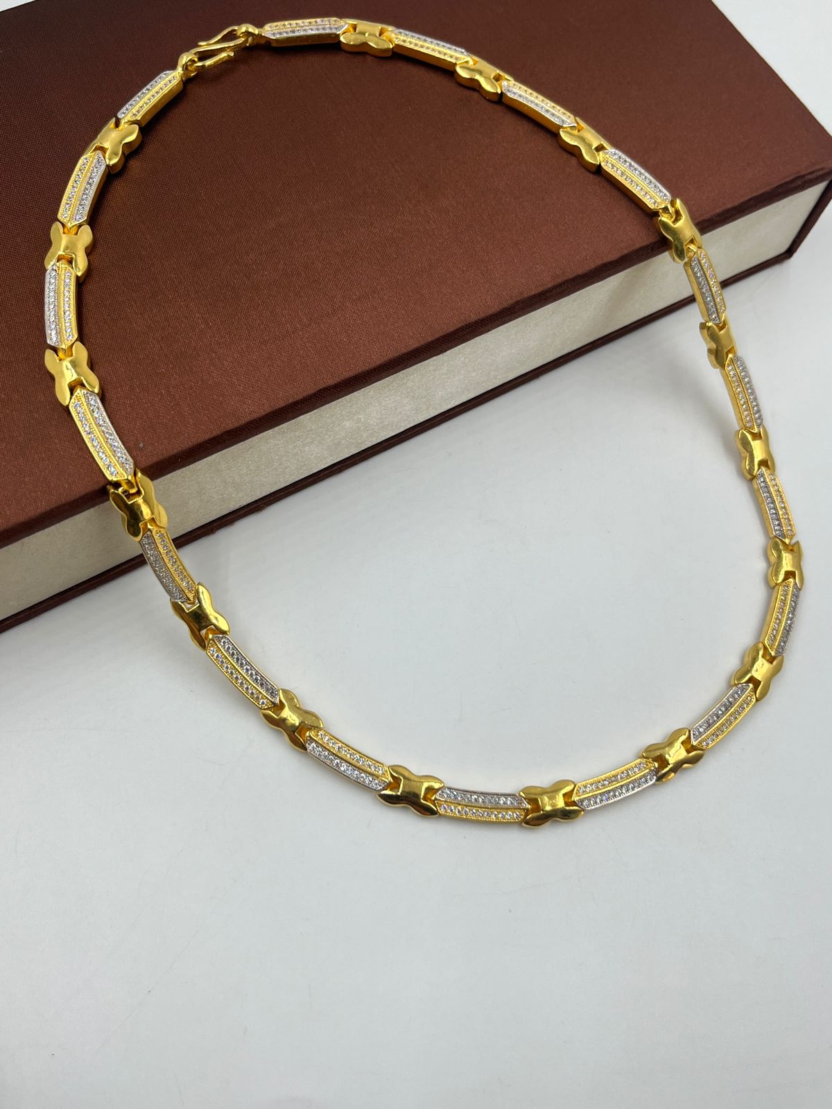 1 GRAM GOLD FULL DIAMOND CHAIN FOR MEN DESIGN A-691 – Radhe Imitation