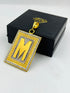 1 GRAM GOLD M LETTER NAME PENDANT FOR MEN DESIGN A-525
