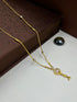 1 GRAM GOLD PLATED UNIQUE DESIGN LADIES , WOMEN CHAIN WITH DIAMOND PENDANT DESIGN A-49