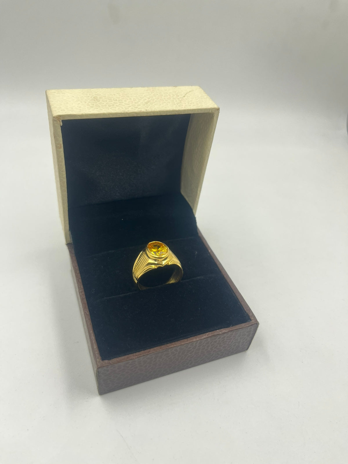 Buy Five Metal One Gram Gold Single Blue Stone Ring for Men