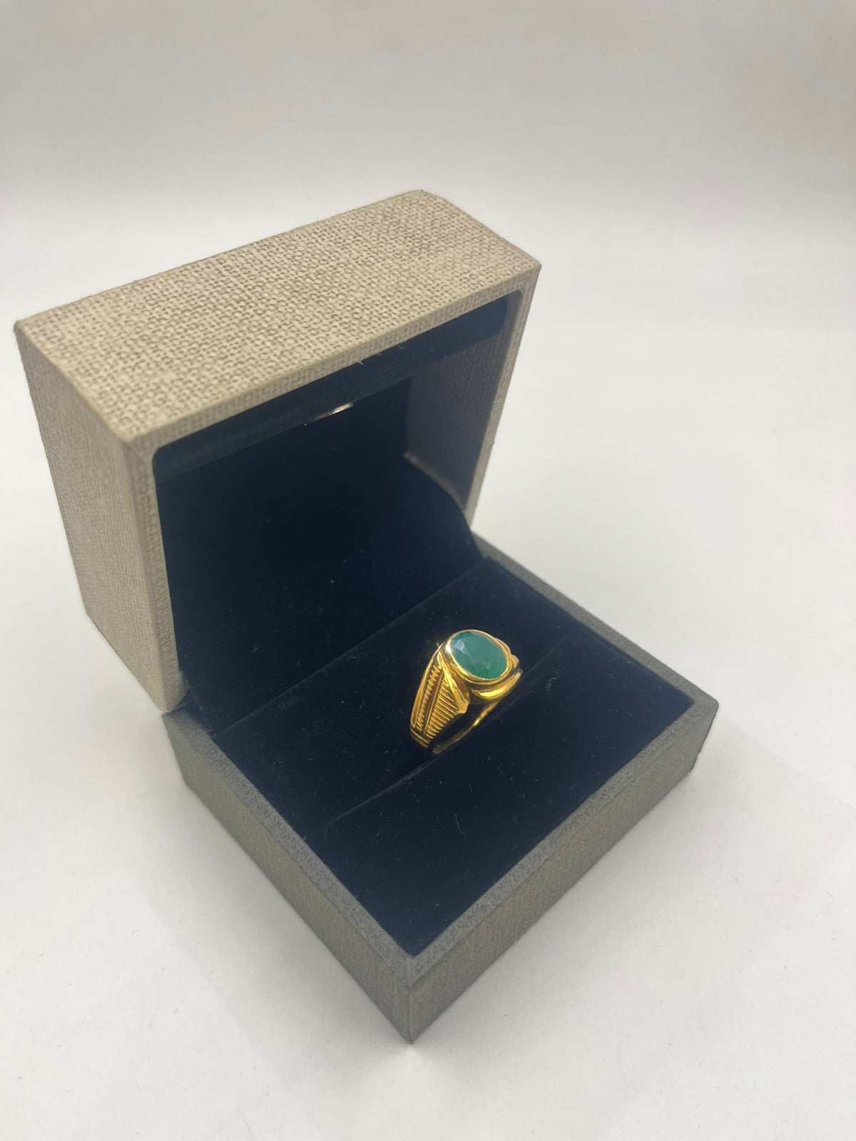 LMDPRAJAPATIS 5.00 Ct Original Emerald Panna Gold Plated Anniversary  Wedding Ring For Men And women|Amazon.com