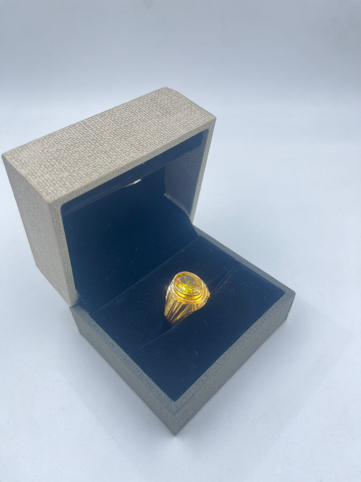 8.25 Ratti Pukhraj Guru Graha Rashi Ratan Panchdhatu Natural Yellow  Sapphire Gemstone Ring Anguthi for Astrological