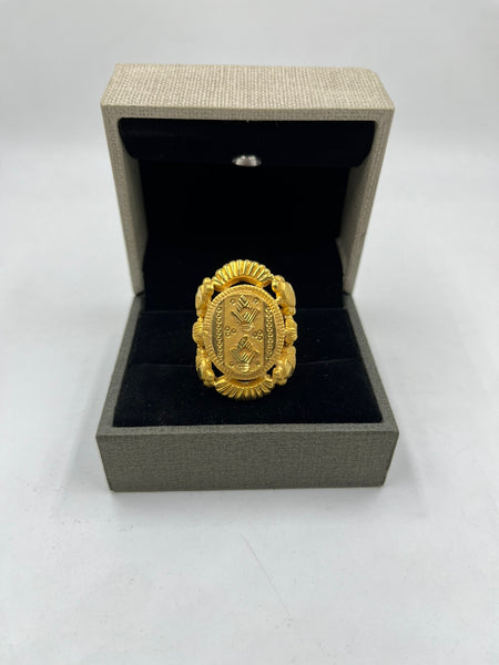 1 GRAM GOLD PLATING RAJWADI NAZRANA RING FOR MEN DESIGN A-252 – Radhe  Imitation